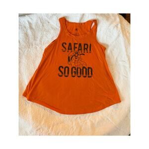 Disney's Goofy Safari So Good Animal Kingdom Orange Women's Tank Top, GUC, M